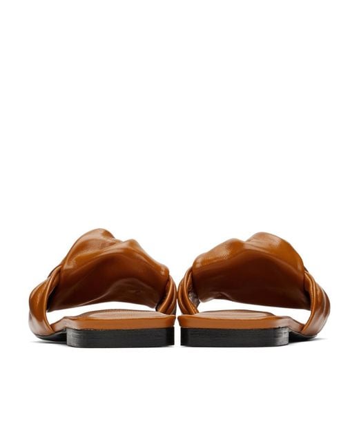 By Far Brown Lima Knot-Detailed Slip-On Sandals