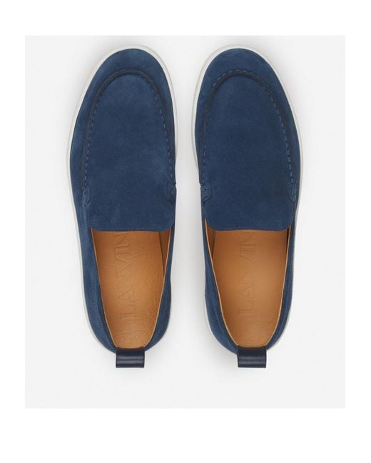 Lanvin Blue Suede Loafers for men