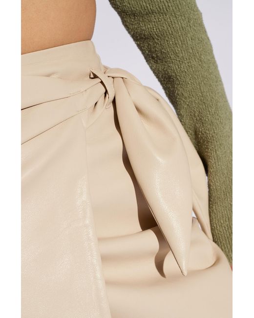 Nanushka Natural Carola Midi Leather Skirt