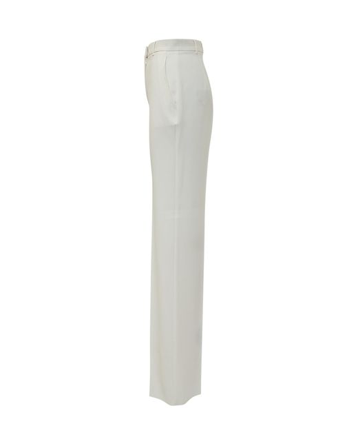 Max Mara White Tailored Flat Front Pants