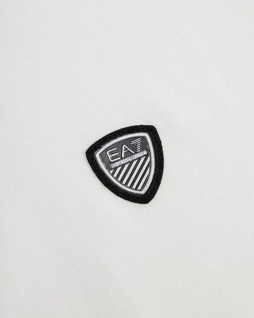 EA7 White Logo Patch Polo Shirt for men