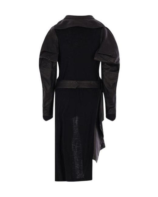Yohji Yamamoto Black Asymmetric Belted Coat