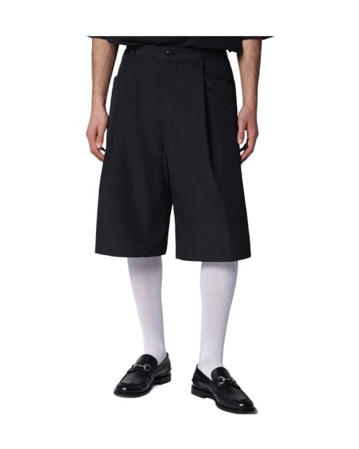 Willy Chavarria Black Chilango Pleated Shorts for men