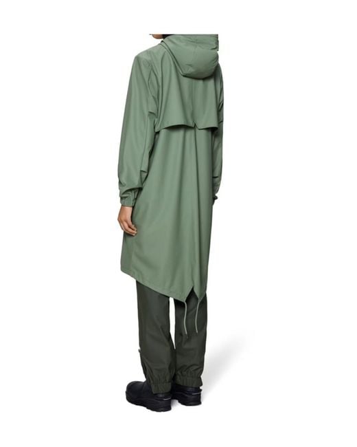 Rains Green Hooded Waterproof Jacket
