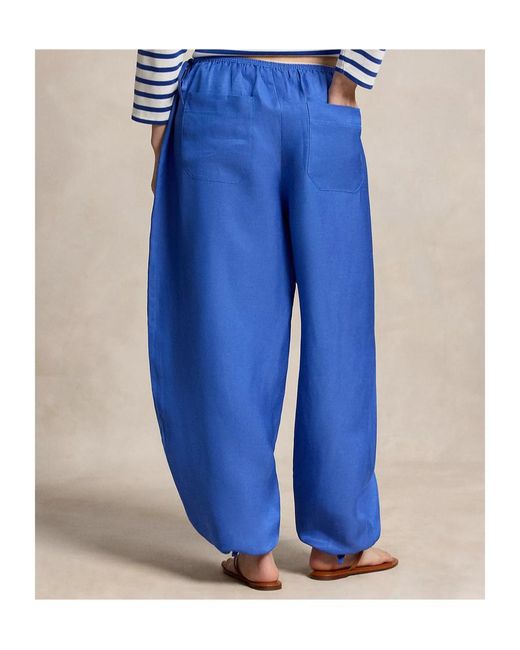 Polo Ralph Lauren Blue Wrap-Up Casual Pants