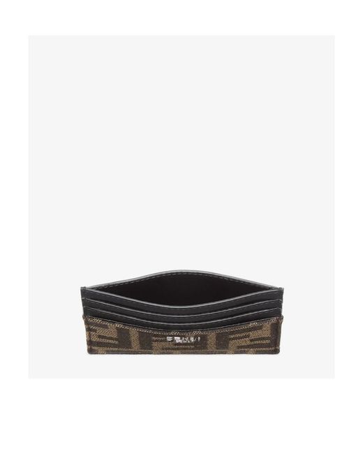 Fendi Black Ff Jacquard Open Top Card Holder for men