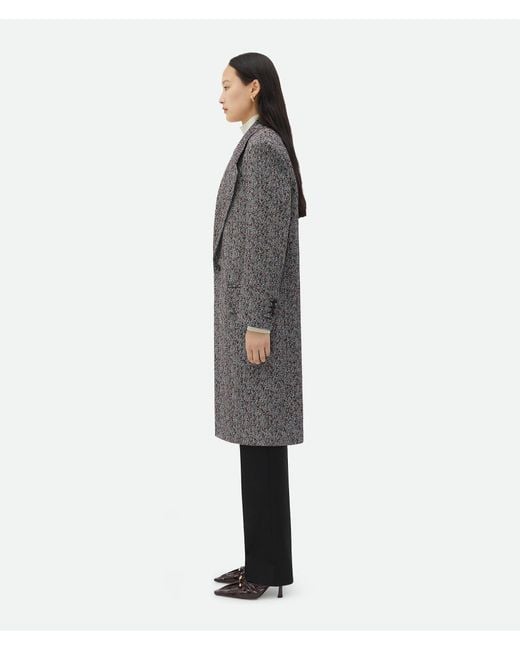 Bottega Veneta Gray Lapel Long-Sleeved Coat
