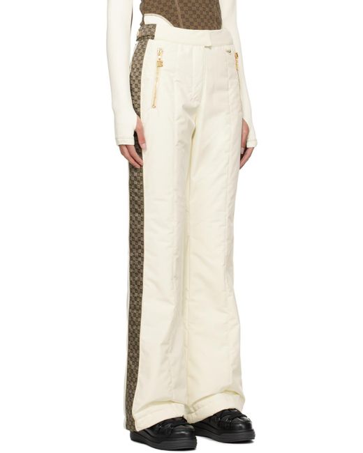 Balmain White High Waist Ski Trousers