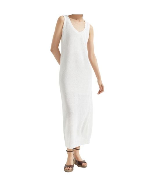 Brunello Cucinelli White Knitted Maxi Dress