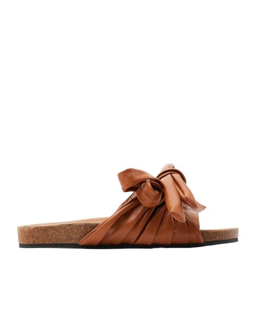 J.W. Anderson Brown Bow Flat Sandals