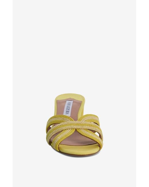 Aquazzura Yellow Mid-Heel Slides
