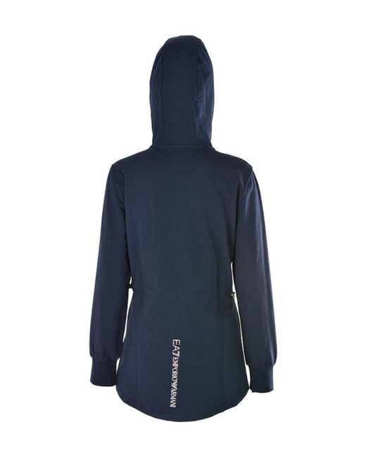 EA7 Blue Hoded Zipper Casual Jacket