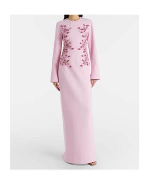 Rebecca Vallance Pink Lulee Embellished Floral Gown
