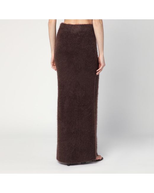 Soft Goat Brown Elastic Waist Skirt