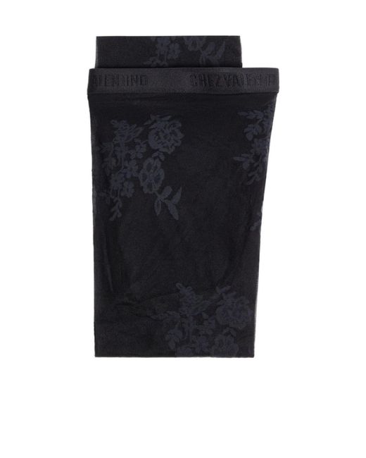 Valentino Blue Embroidered High-Rise Tights
