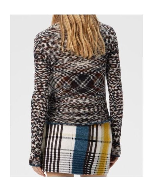 Missoni Black Crew Neck Sweater With Flame Pattern