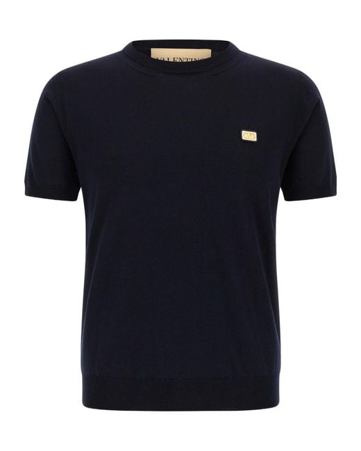 Valentino Black Vlogo Signature Short-Sleeved Sweater for men