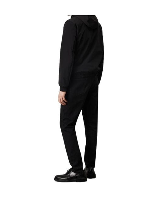 Calvin Klein Black Technical Twill Hooded Jacket for men