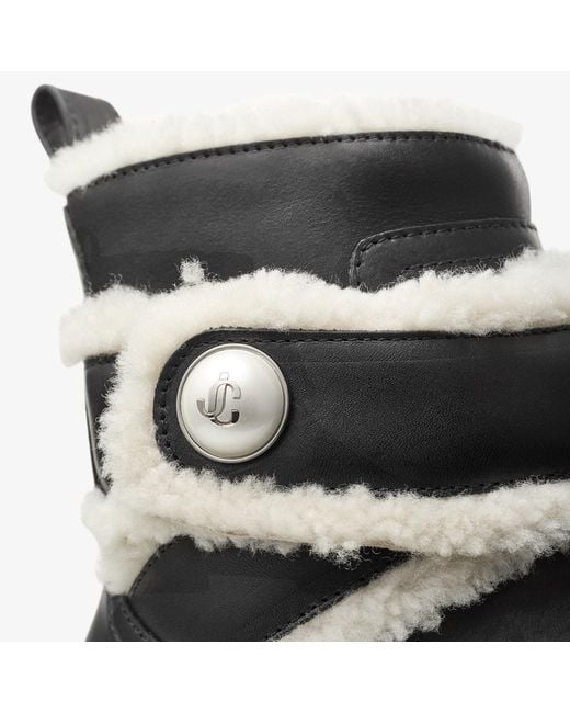 Jimmy Choo Black Calfskin Ankle Boots With Wool Lining