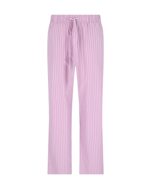 Tekla Pink Striped Poplin Pyjama Pants for men