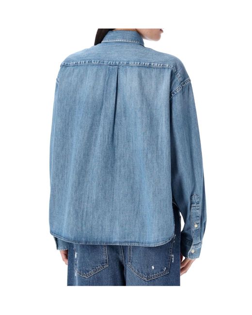 Polo Ralph Lauren Blue Logo Embroidered Denim Shirt