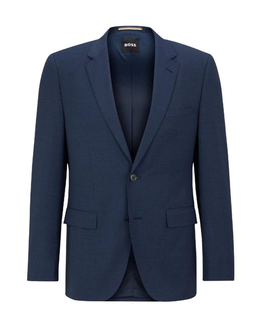 Boss Blue Single-Breasted Suit Jacket for men