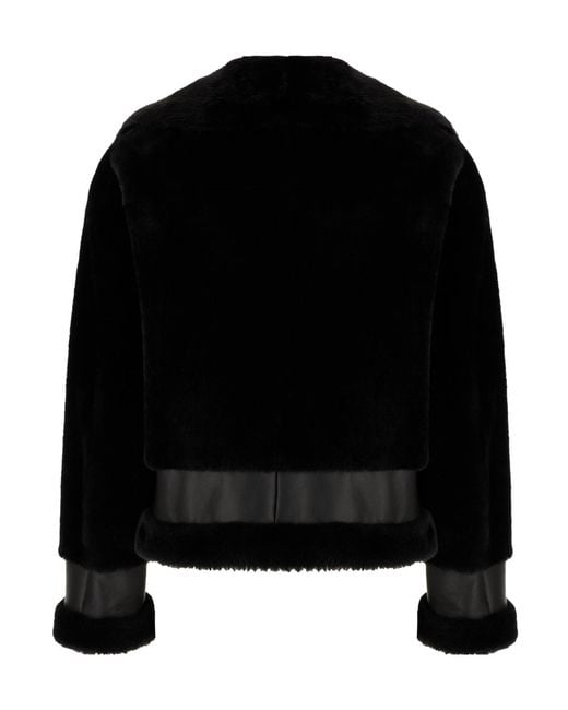 Blancha Black Leather Shearling Jacket