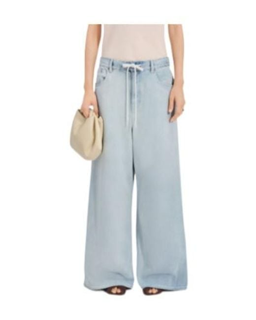 MM6 by Maison Margiela Blue Drawstring Wide Leg Jeans