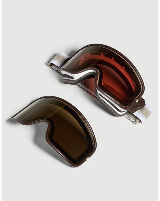 Brunello Cucinelli Brown Logo Ski Goggles for men