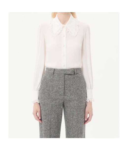 Valentino White Crepe De Chine Shirt