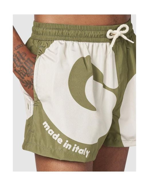 Gcds Green Logo-Print Swim Shorts for men