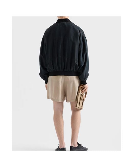 Prada Black Silk Bomber Jacket for men