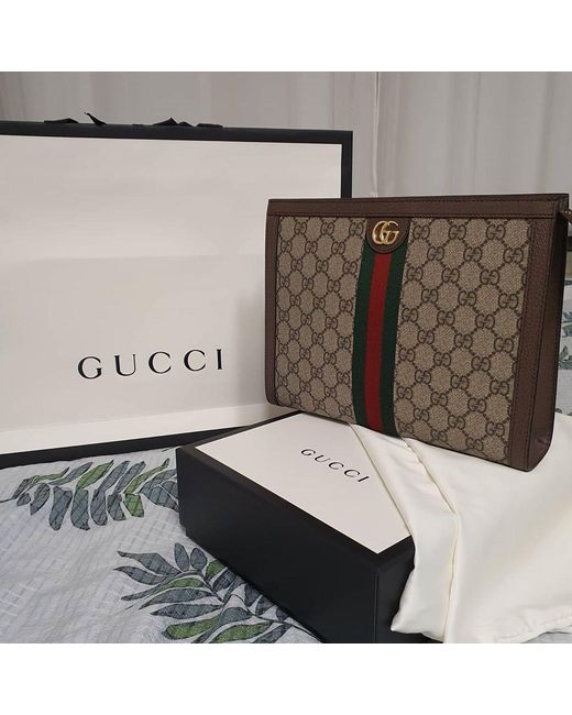 Gucci Metallic Ophidia Monogrammed Pouch