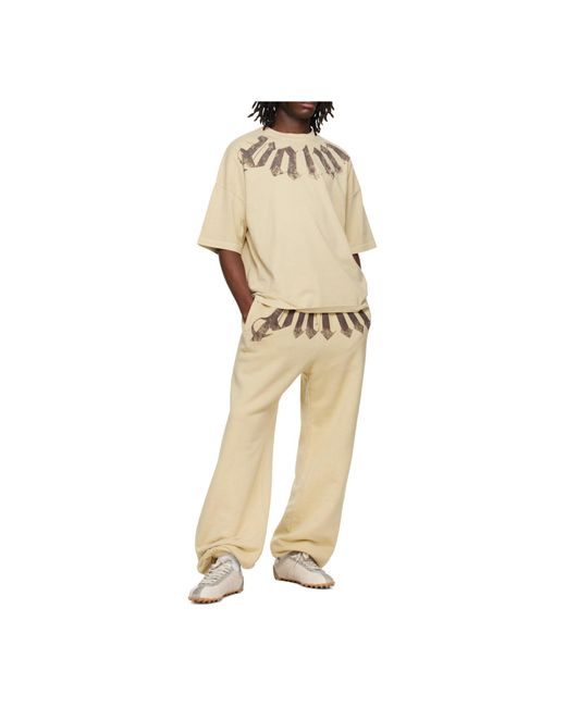 Palm Angels White Big Neck Logo Loose Fit T-Shirt for men