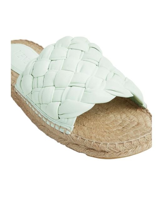 Bottega Veneta White Jack Espadrille Slides