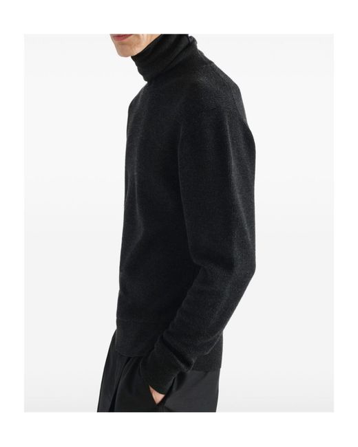 Lemaire Black Long-Sleeved Sweater for men