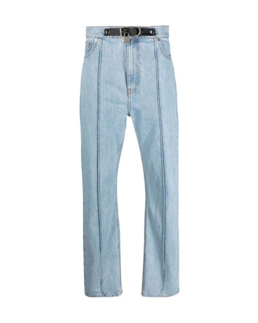 J.W. Anderson Blue Padlock-Detail Straight-Leg Jeans for men