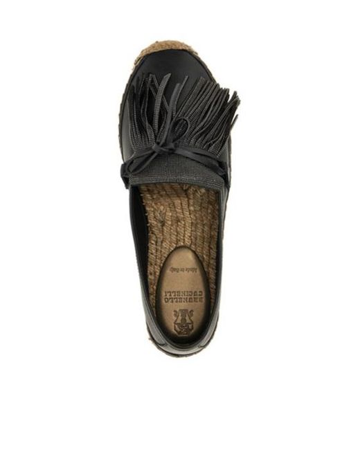 Brunello Cucinelli Black Ramile Fringed Espadrilles