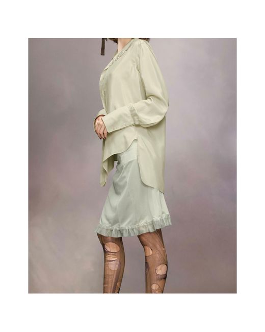 Maison Margiela White Buttoned Long-Sleeved Shirt