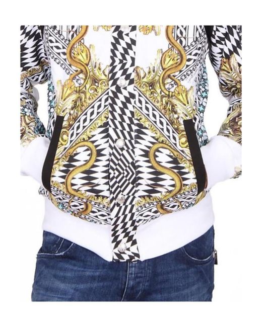 Just Cavalli Blue Logo Casual Jacket for men