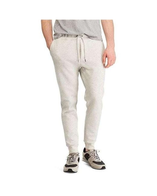 Polo Ralph Lauren White Cuffed Logo Tech Jogging Bottoms for men