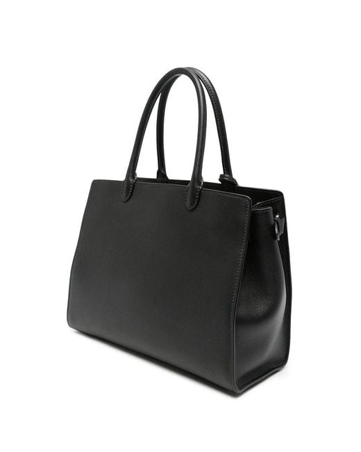 Prada Black Structured Leather Tote Bag