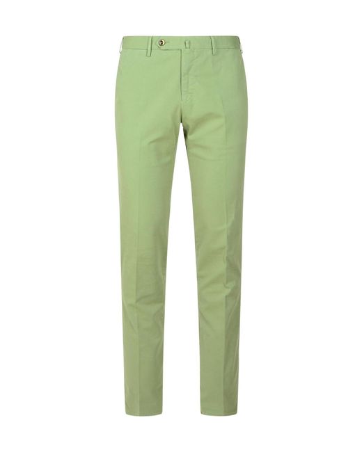 PT01 Green Pt Torino Slim Pleated Pants for men