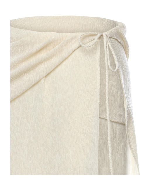 Magda Butrym White Side Slit Wrap Skirt