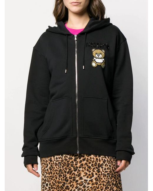 Moschino Black Beaded Teddy Bear Casual Jacket
