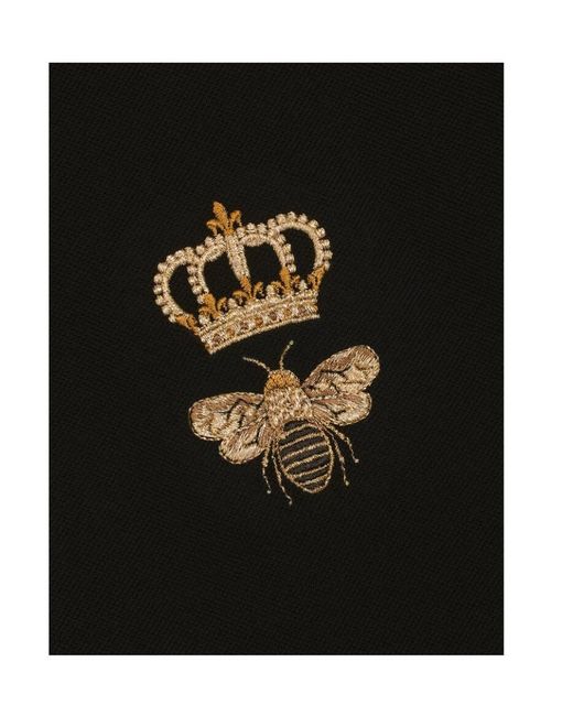 Dolce & Gabbana Black Embroidery Piquet Polo for men