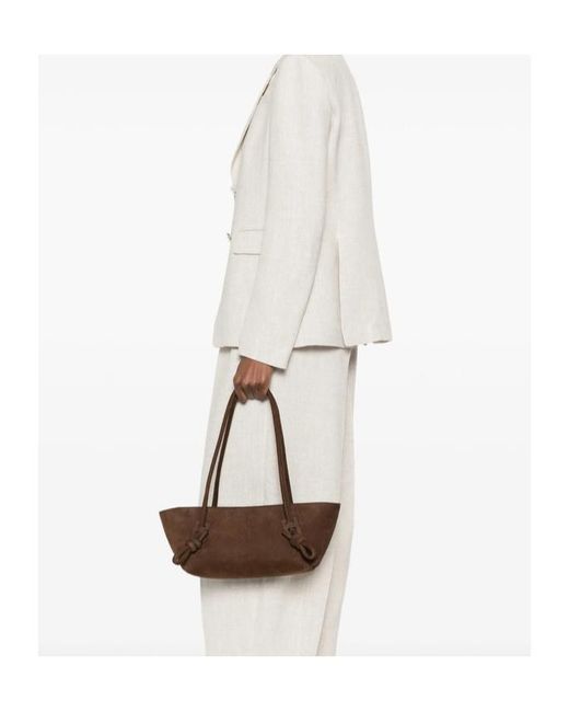 Hereu Brown Zippered Handbag