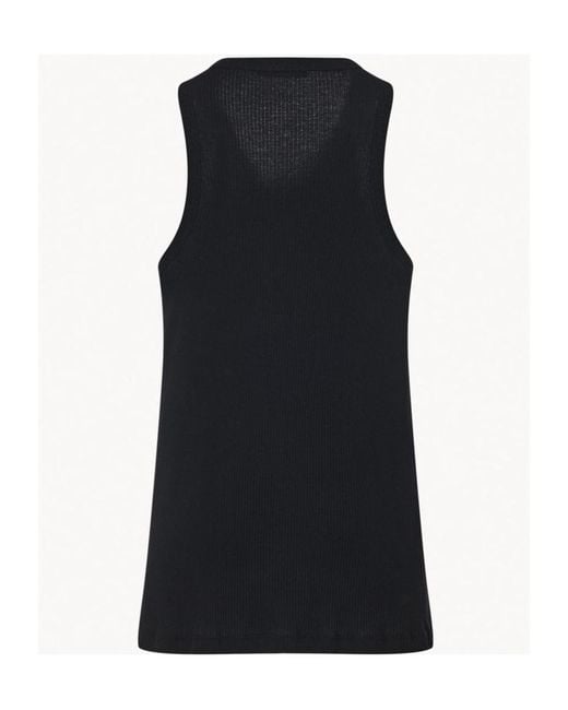 The Row Black Cotton Matte Top