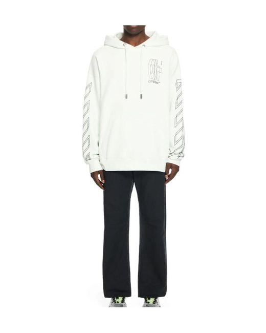 Off-White c/o Virgil Abloh White Outline Double Arrow Skate Hoodie for men
