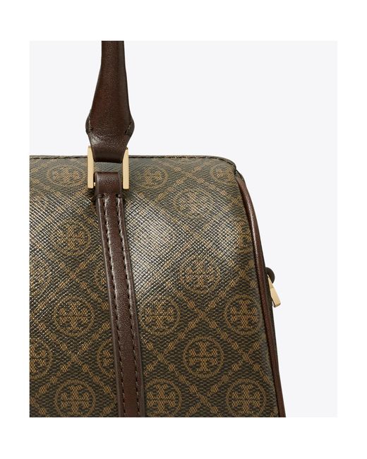 Tory Burch Brown T Monogram Petite Barrel Bag
